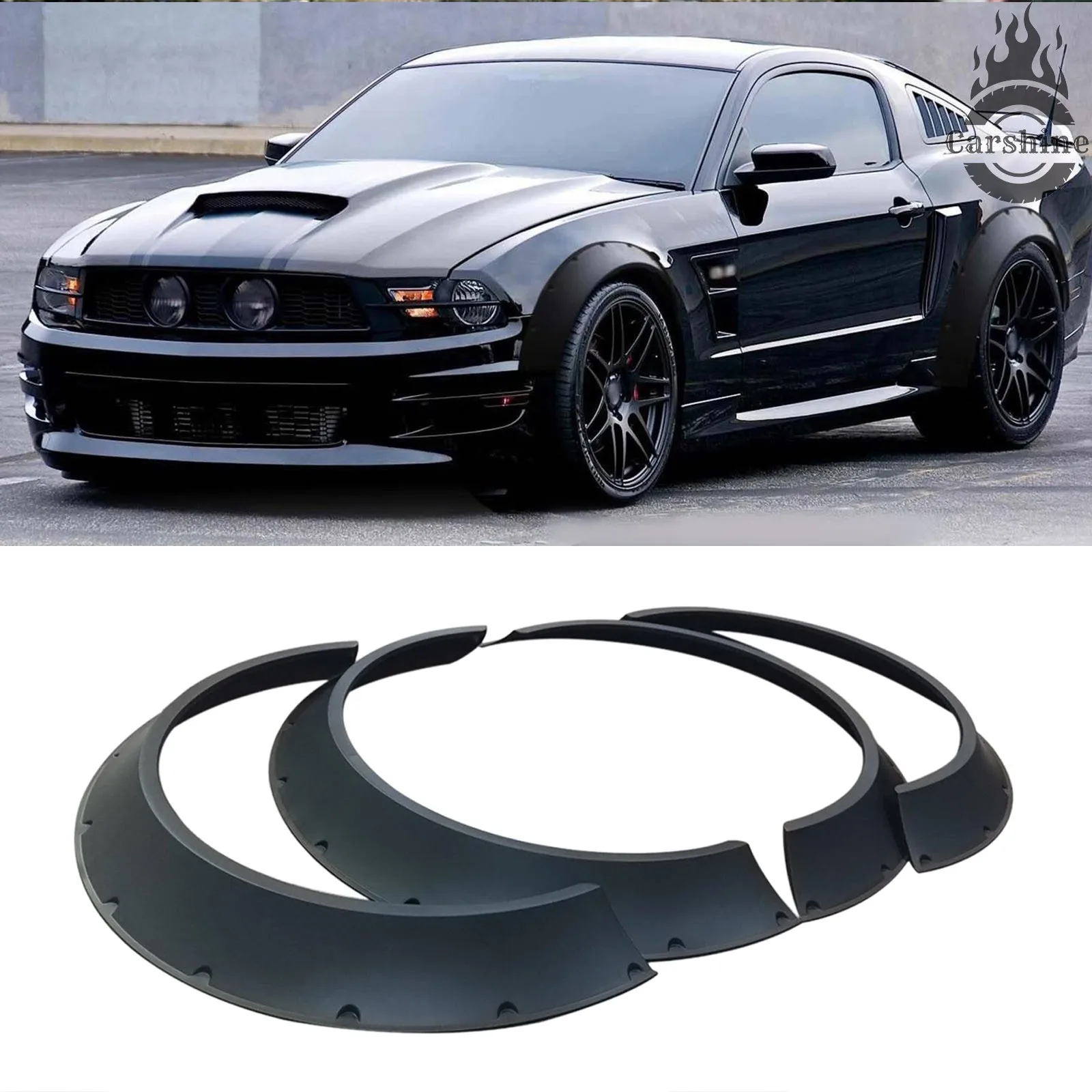 

Fender Flares For Ford Mustang Wide Body Wheel Arches 80mm 4pcs Set Black