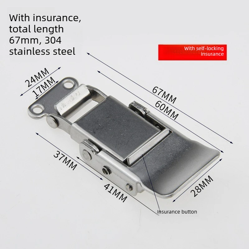 1pc Metal Spring Toggle Latch Lock Jewelry Box Buckle Hasp Clasp with Screws Furniture Hardware for Wooden Suitcase, Tool Boxes