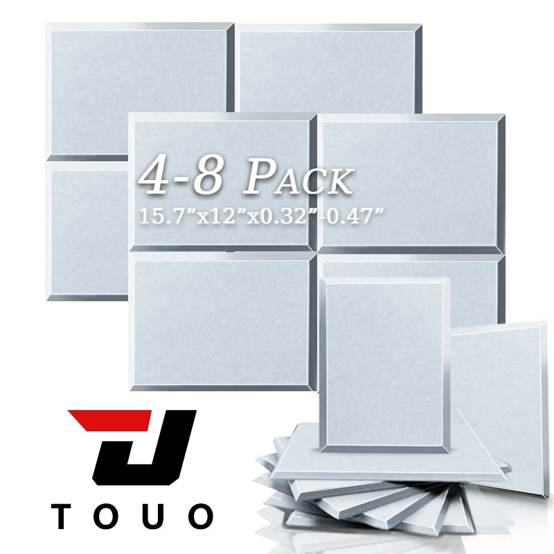 

TOUO 4/6/8 Pcs Rectangle Acoustic Panel Flame Retardant Sound Insulation Treatment Soundproof Wall Panels Ktv Acoustic Treatment