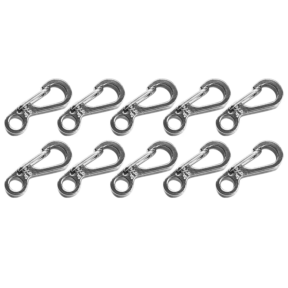 

10 Pcs Stroller Wagon Backpack Lock Hook Mini Carabiner Clip Concise Keychain Black