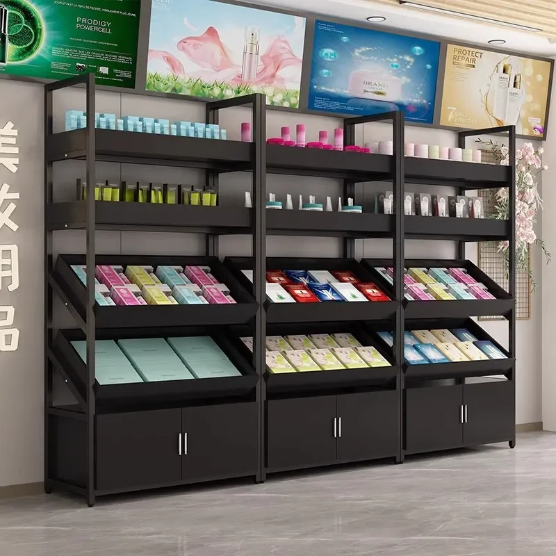 Multifunctional Supermarket Snack Display Rack Fruit Shelf for Convenience Store Scattered Food Storage Cabinet