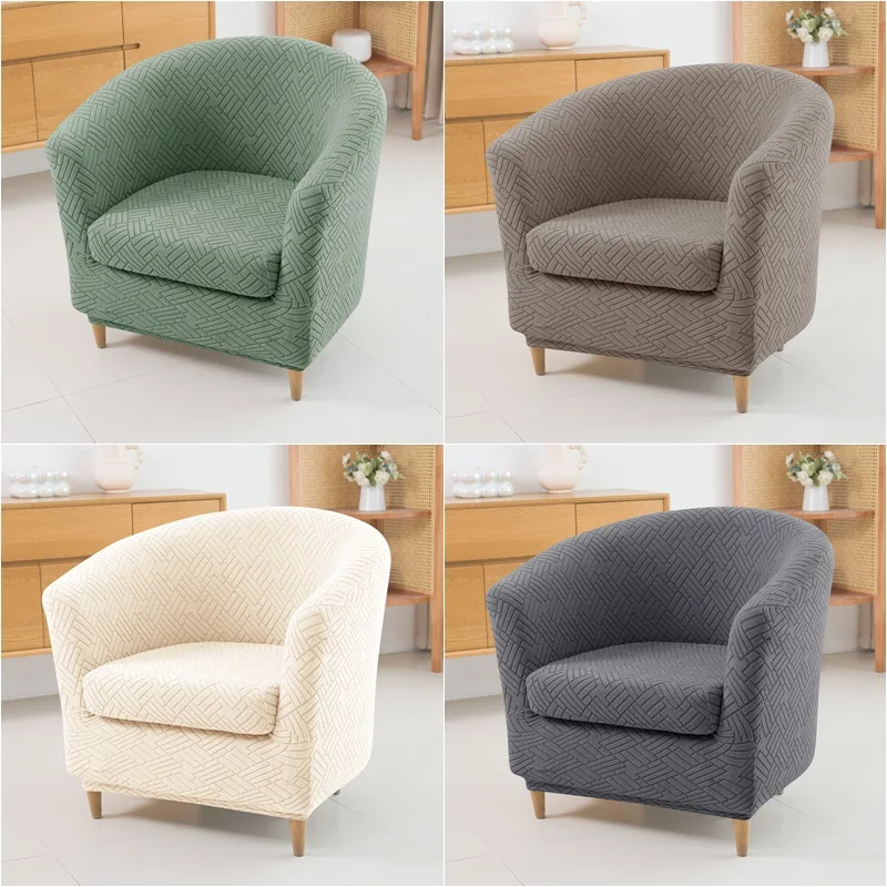 Housse de chaise de baignoire en Jacquard, avec housse de coussin, élastique, antidérapante, pour canapé, protection de meubles, 2 pièces/ensemble