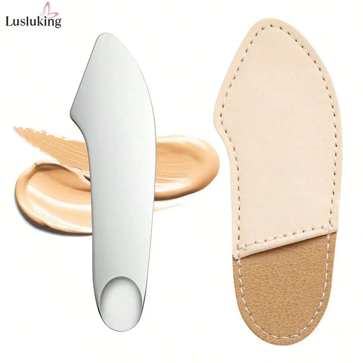Stainless Steel Foundation Spatula with Storage Case, Multifunctional Cosmetic Mixing Beauty Tool