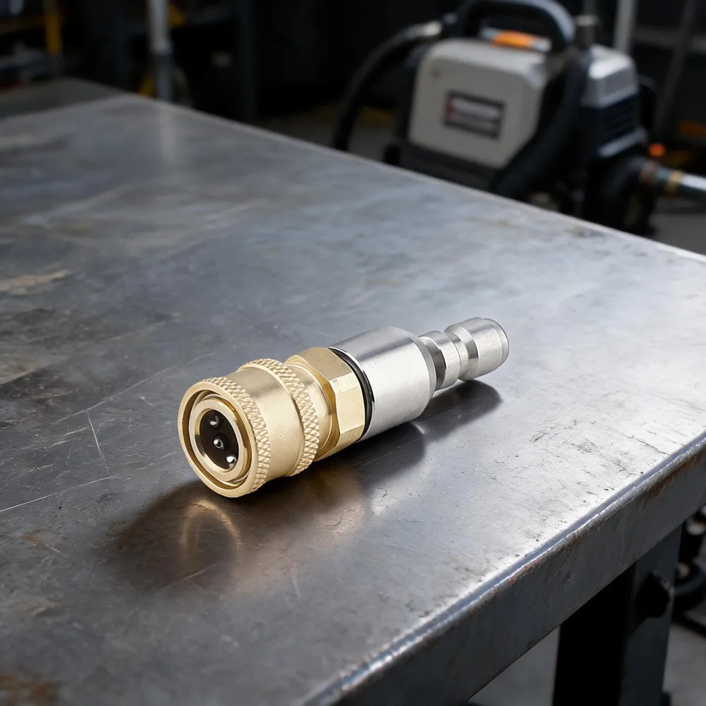 Stainless Steel Car Wash Nozzle with 360 Degree Rotating Swivel Quick Connect Fitting for High-Pressure Washer Hose Use