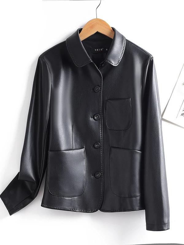   หนังแท้ Ning รองเท้าผู้หญิง รุ่น ort Sle 2025 ฤดูใบไม้ผลิ/ฤดูใบไม้ร่วง สไตล์เกาหลีใหม่ ทรงเพรียวบาง ให้ความรู้สึกหรูหรา ไซส์เล็ก S...