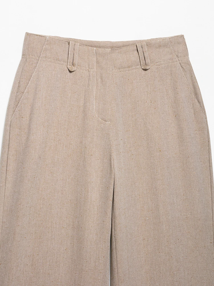 KUCLUT 女性ファッション 2 点セット カーキ フロント ジッパー ジャケット & ヴィンテージ ハイウエスト パンツ Feamle シックな女性パンツ セット