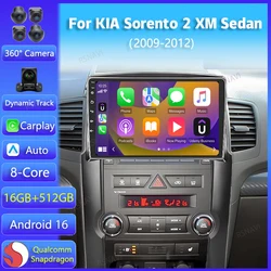 Android 16 Carplay Auto WIFI+4G For KIA Sorento 2 XM Sedan 2009 2010 2011 2012 Car Radio Stereo Multimedia Player 2din Head Unit