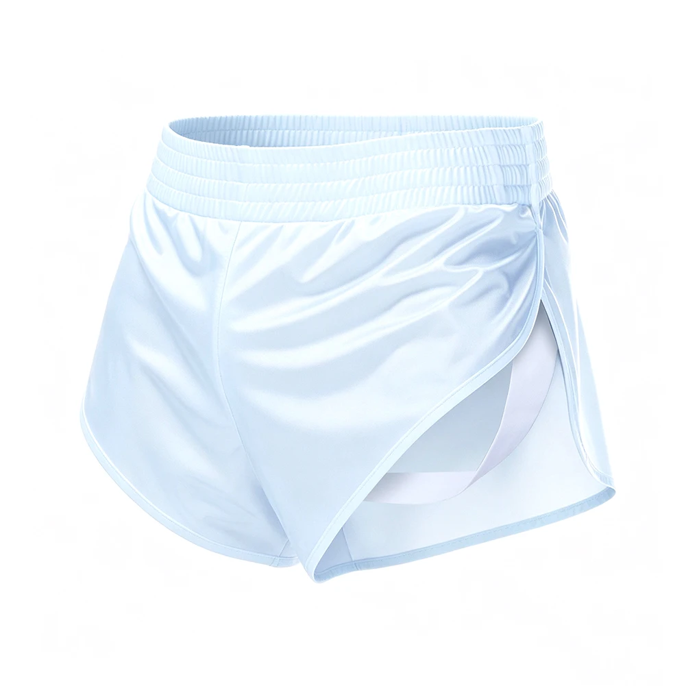 Loose Breathable Men Sporty Running Shorts Glossy Pouch Boxers Fitness Jogging Elastic Waist Underwear Trunks Homewear L-3XL