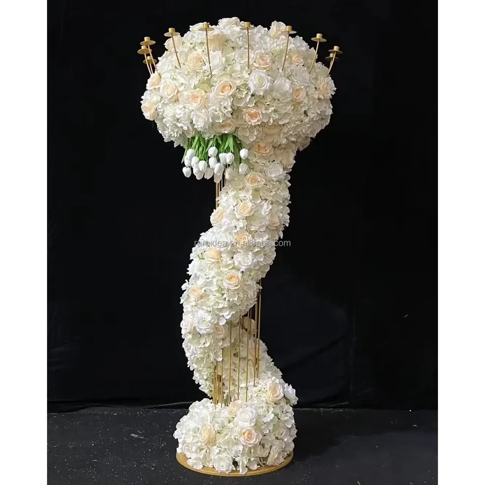 New Style Wedding Runner Artificial Metal Flower Stand Centerpieces For Sale