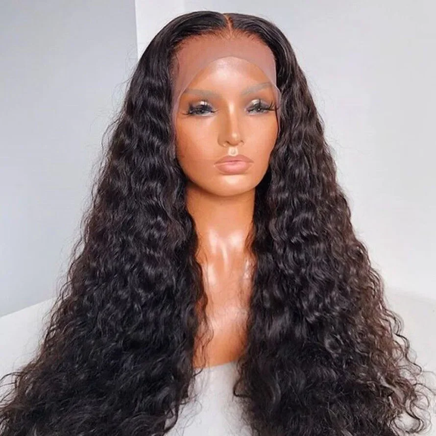 13x6 Hd Lace Frontal Wig Deep Wave 200 Density Curly Human Hair 100% Preplucked Water Wave Front Wigs For Black Women Brazilian