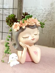 Tabletop Potted Silicone Mold Creative Little Fairy Succulent Flowerpot Concrete Mold Gypsum Candle Vessel Mini Storage Box Mold