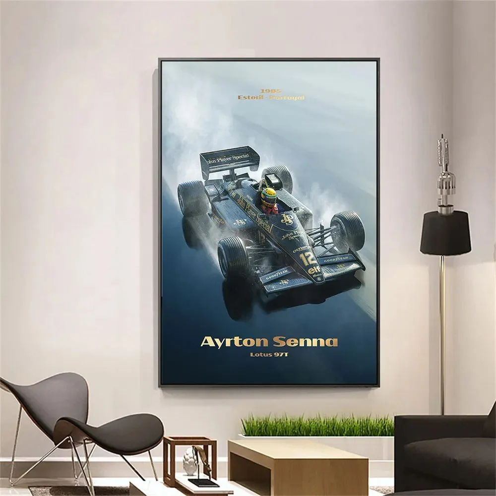 AYRTON Senna  Art Print Artwork 1985 Classic Racing Car Poster Print Canvas Painting Home Decor Wall Art Picture For Living Room