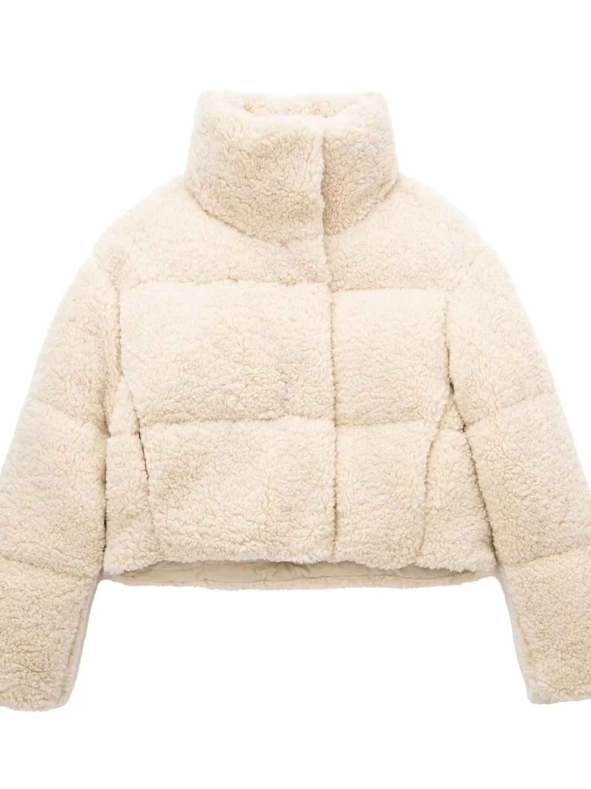 

Осенне-зимнее женское пальто с подкладкой из овечьей шерсти WMXZ 255825 на молнии, с длинными рукавами, свободного кроя