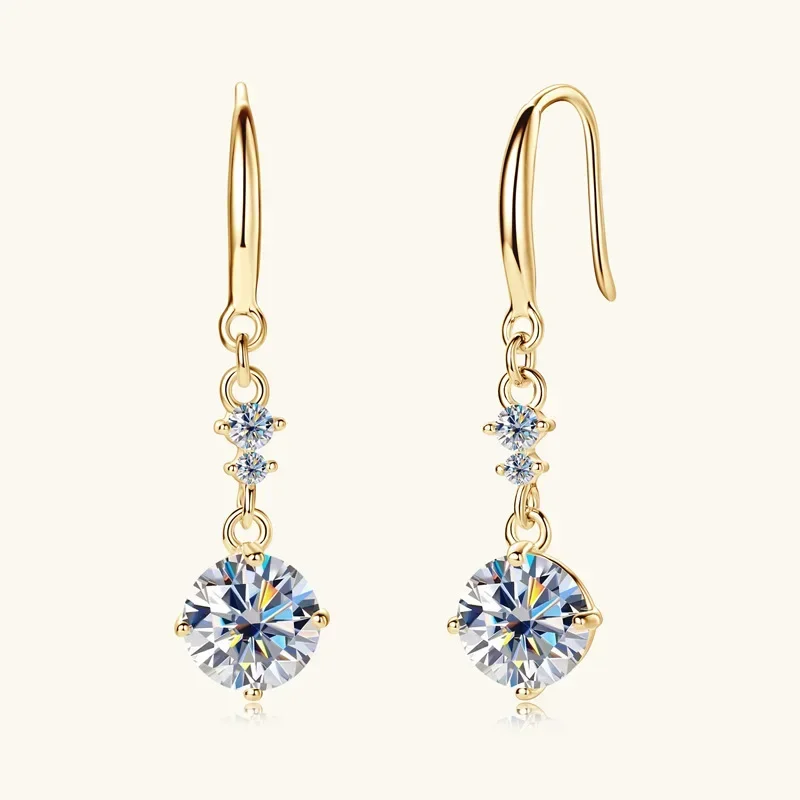 

GRA Certified VVS D Color Moissanite Dangle Earrings 925 Sterling Silver Earings Hook Women Engagement Wedding Jewelry