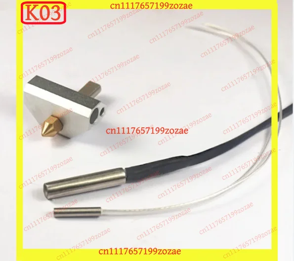 k3 1.75mm 3D Printer Extruder Hotend Assembly Kit 0.4mm Nozzle Heater Block Sensor Heater Carriage Set