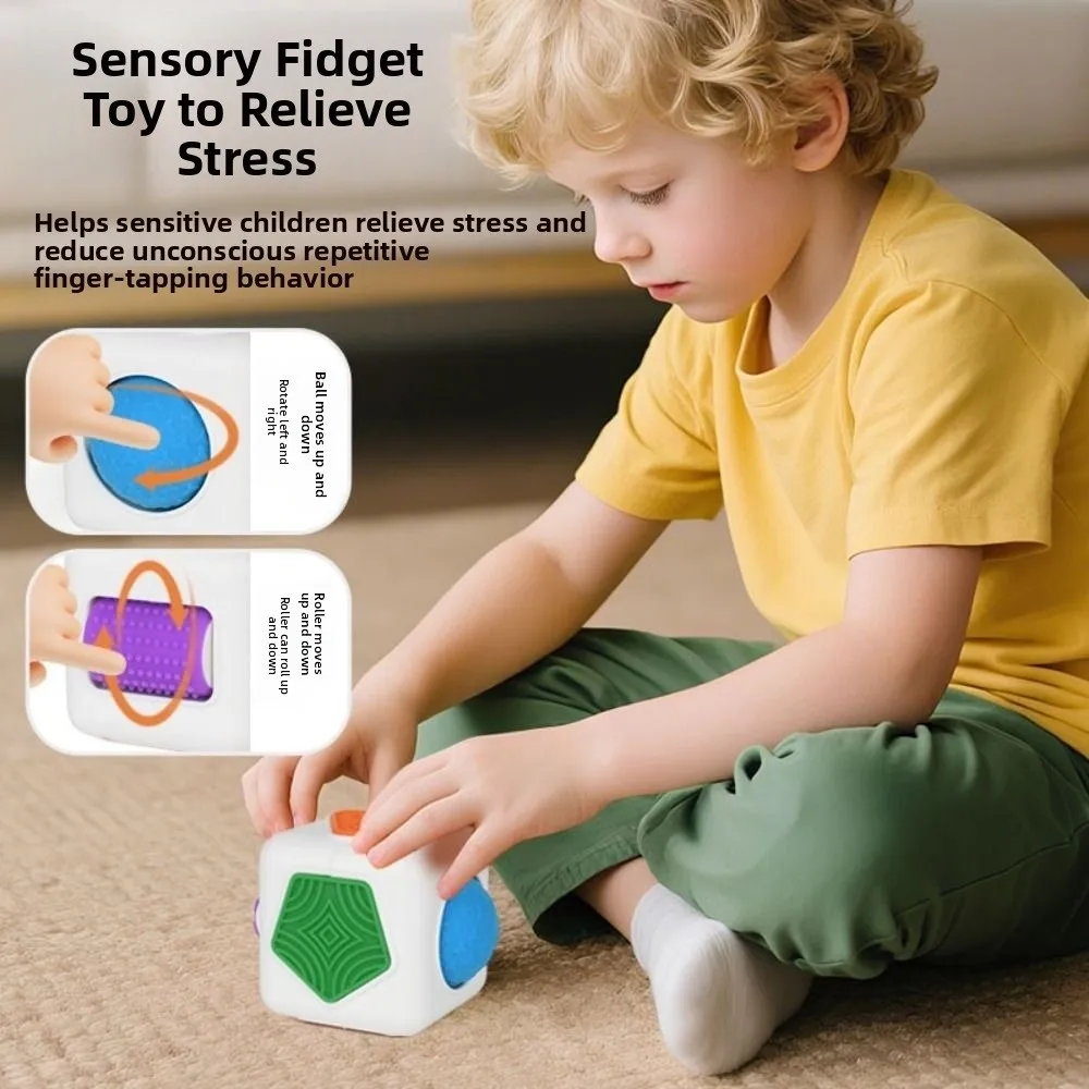 Multi-faceted Sensory Hexahedron Geometry 3D Stereoscopic Geometry Sensory Cube DIY Design Hexahedron Fingertip Roller