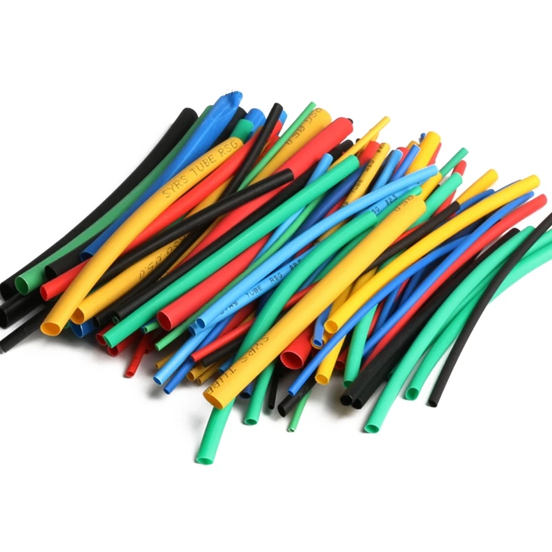 100 Pcs Heat Shrink Tube Insulation Sleeving Electrical Wire Wrap Assortment