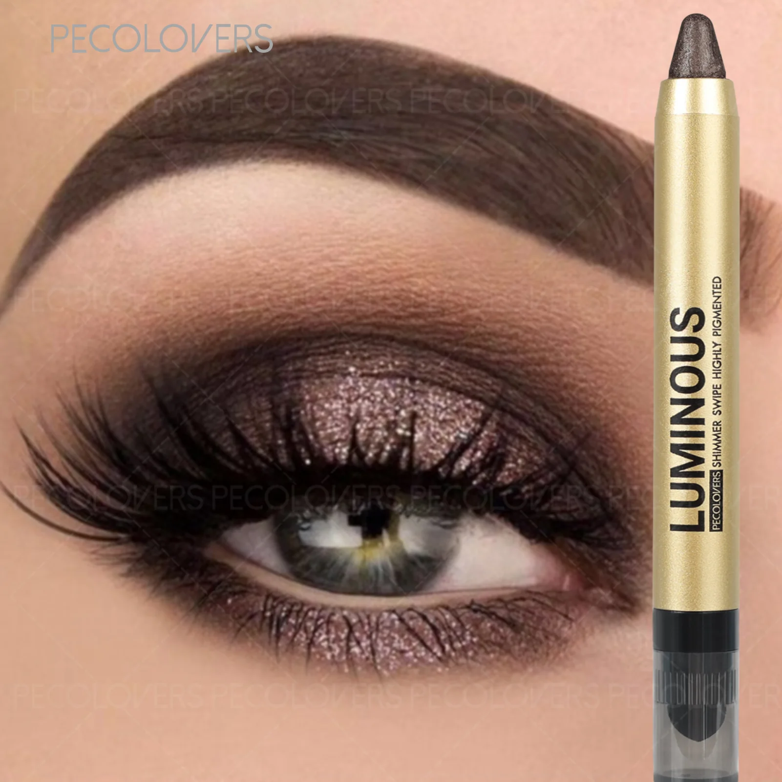 1PC 防水&防汗両用ペンスティック、グリッター、マット、シマークレヨン、洗練されたデザイン、スムーズな塗布