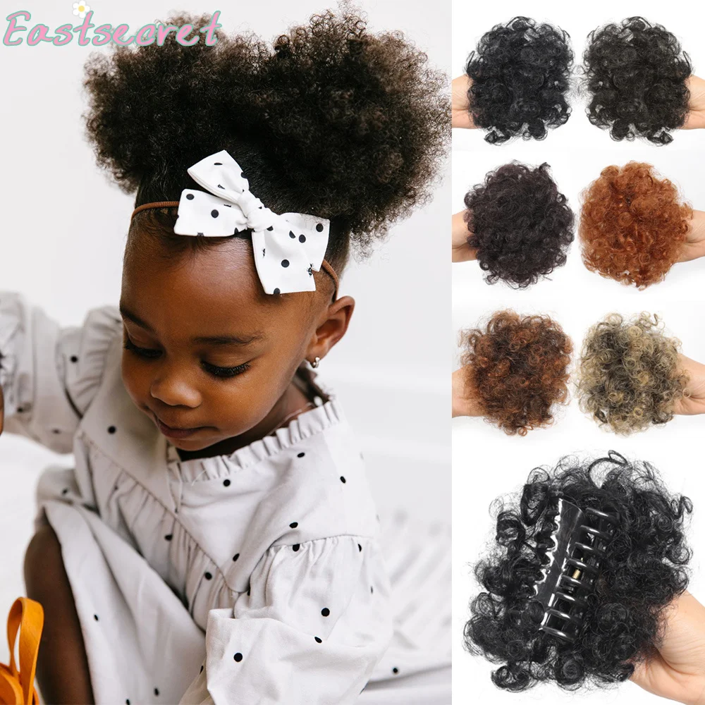 

EAST Синтетический афро-пушистый хвост Кудрявый вьющийся пучок волос с заколками для наращивания прически для чернокожих женщин