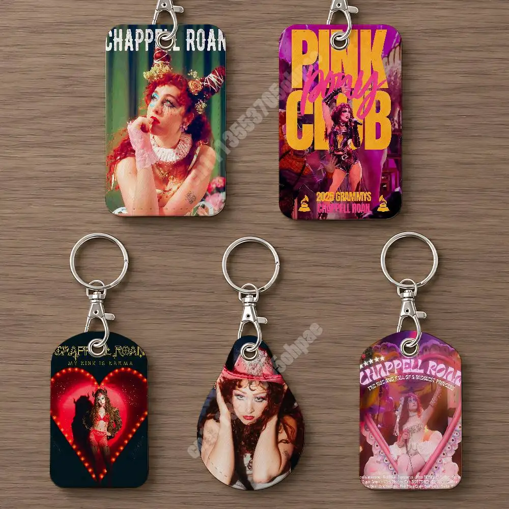 C-Chappell R-Roan Midwest Princess Leather Keychain Card Holder for Airtag & ID Cards Business Bag