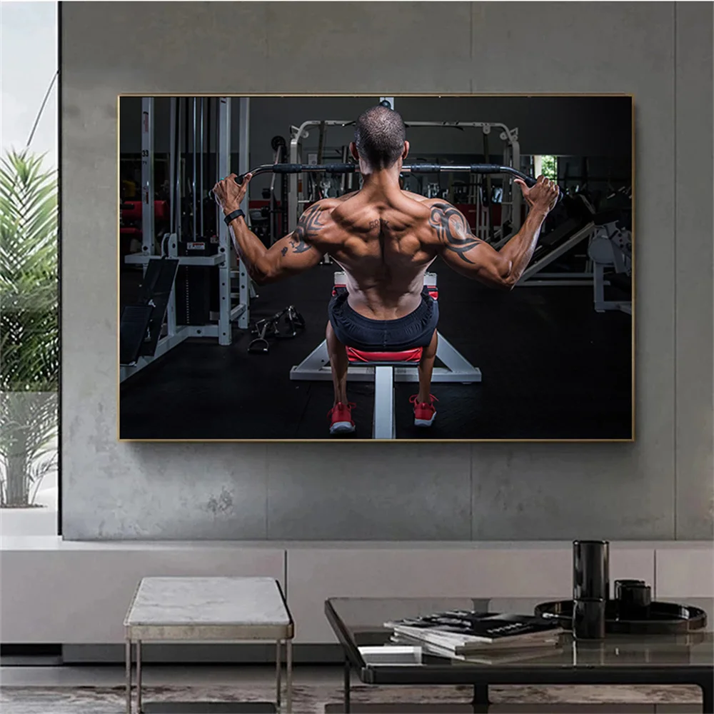 Bodybuilding Fitness Men and Women Poster Printing Inspirational Fitness Wall Art Pictures Gym Training Room Decoration