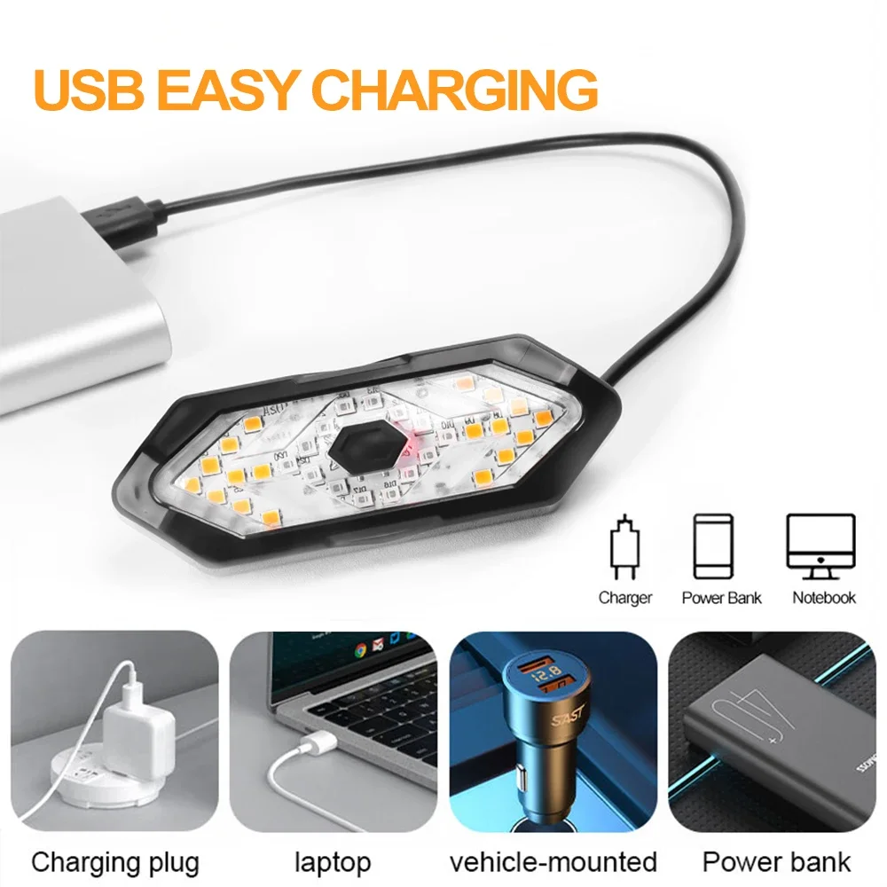 التحكم عن بعد بدوره إشارة الذيل ضوء USB قابلة للشحن الجبلية للماء ليلة ركوب 32led دراجة بدوره إشارة