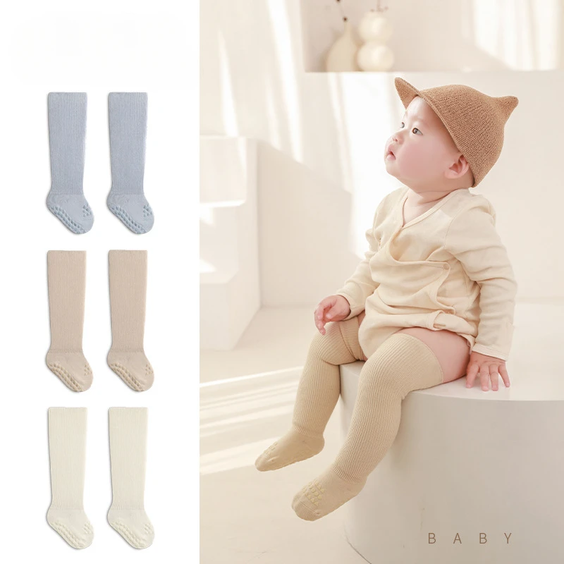 

2024 Home New Product Baby High Socks Loose Mouth Boneless Double Needle Solid Color Newborn Baby Long Sock Over The Knee Socks