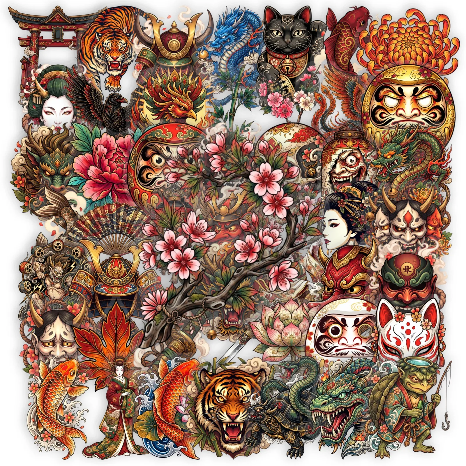 10/50PCS Dragon Pattern Stickers Creativity Transparent Ghost Scroll Graffiti Decoration Notebook Suitcase Guitar Toys Decals