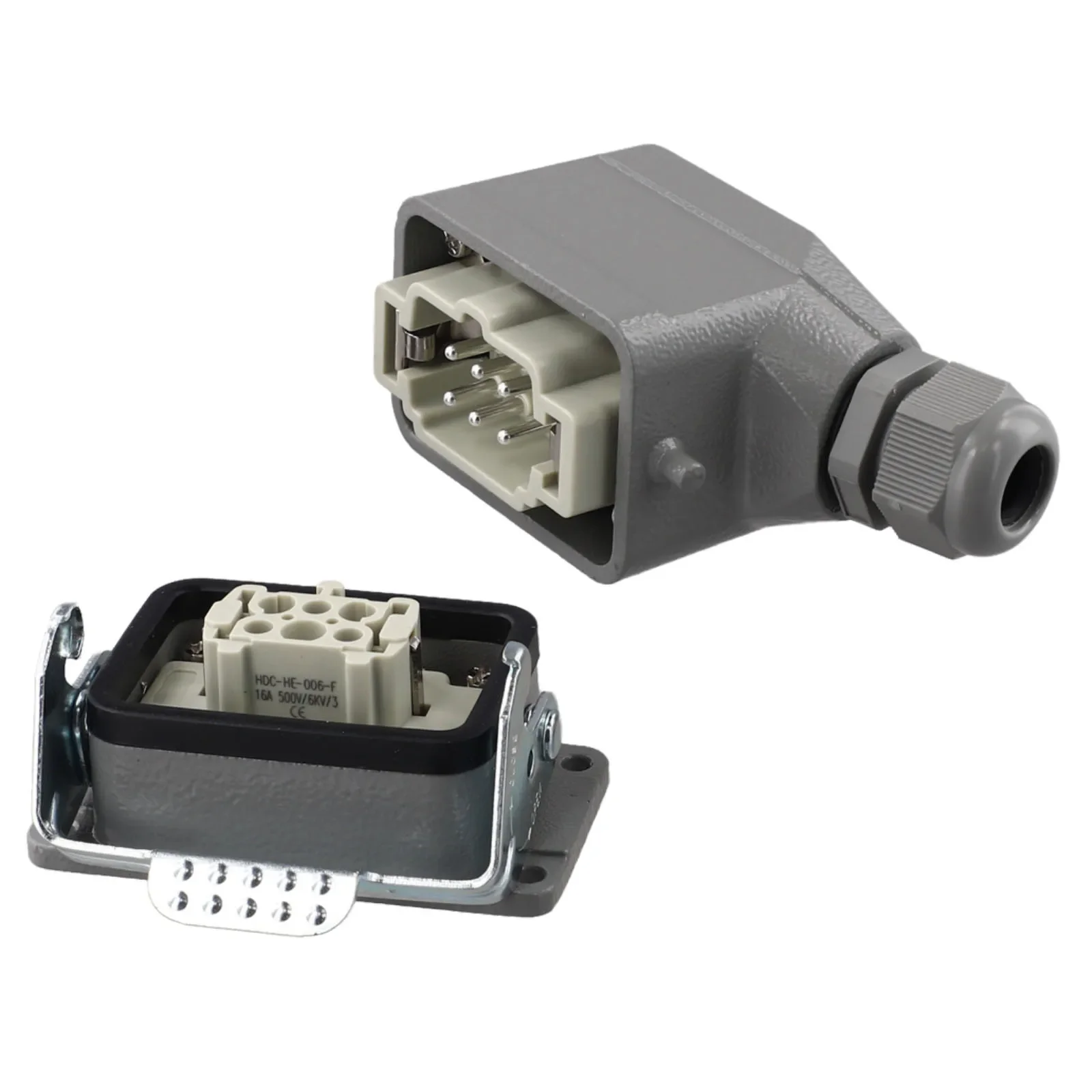 

6 Pin Industrial Rectangular Connector Heavy Duty Connectors Easy Installation Suitable for Industrial Applications