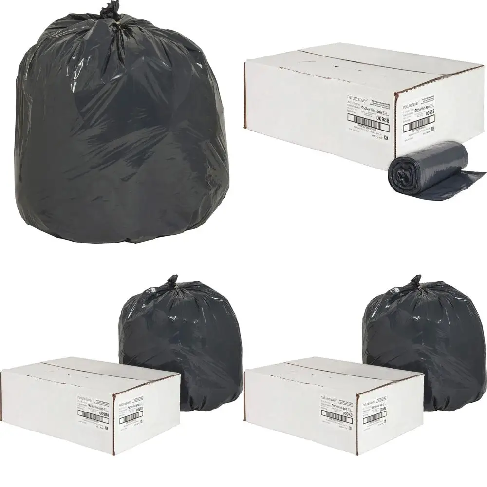 

Мешки для мусора средней прочности, 16 галлонов, из переработанных материалов, толщина 0,75 мил