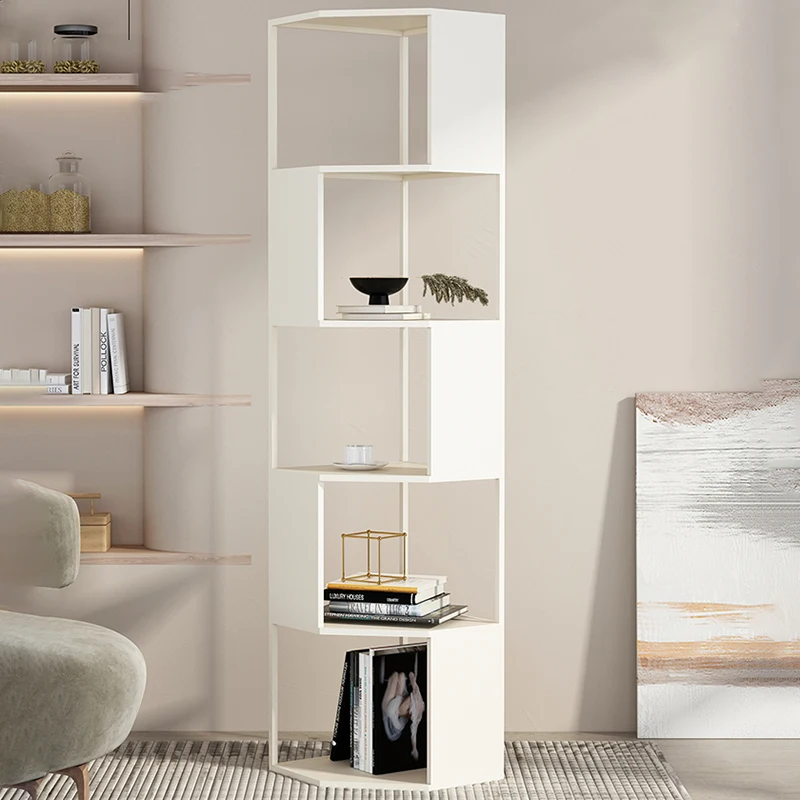 Nordic Open Bookcase Designs Vertical Storage Minimalistyczna narożna półka na książki Modułowe meble pokojowe Estante De Livros