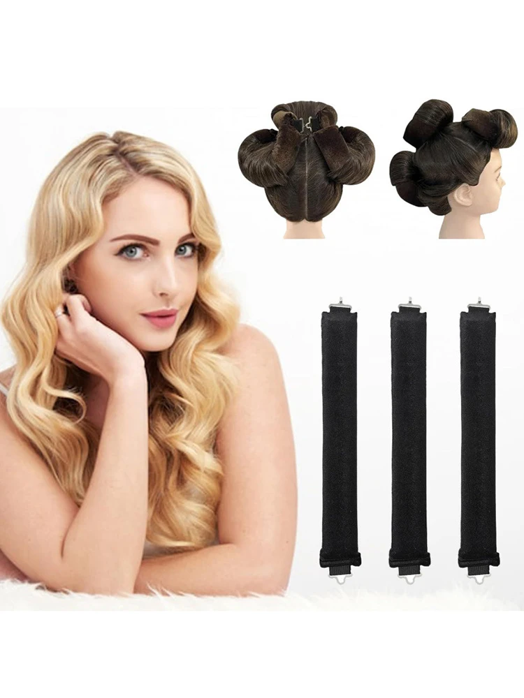 Hitzefreie Lockenwickler, Lockenstab-Stirnband, keine Hitze, Lockenwickler für bequeme Locken mit Haken, weiche, flexible Lockenstäbe zum Schlafen, Haarstyling-Tools – Detail 5