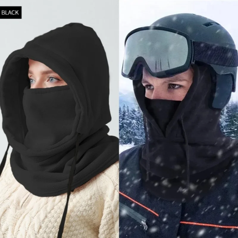 

Cycling Hooded Hat Neck Scarf Mask Beanie Cap Winter Warm Outdoor Windproof Thermal Plush Balaclava Hats Helmet Cap