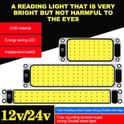 12V-24V 108 Lamp COB Ultra-thin Panel Dome Lamp Interior Reading Light Roof Ceiling Trunk Car Interior Lamp Accessories