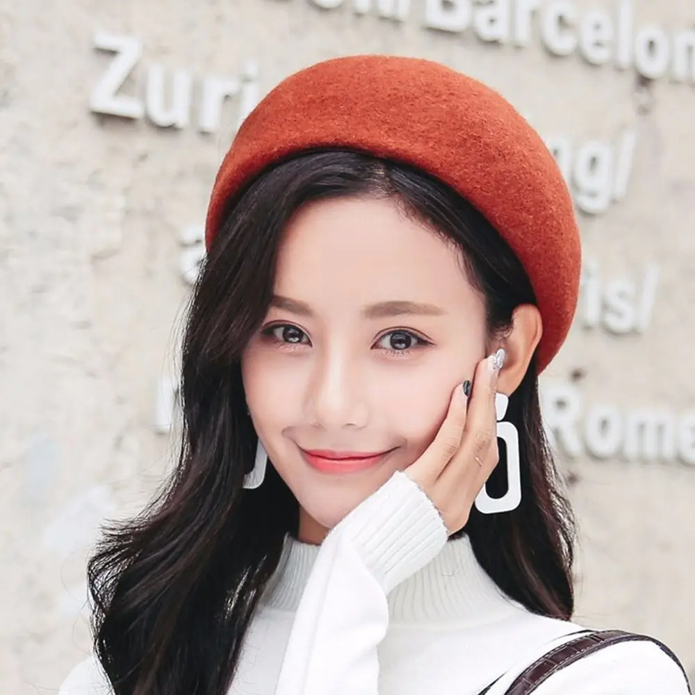 Wool Thickened Berets Women Winter Hat French Artist Beret Women\'s Painter Hat Girls Autumn Female Warm Shopping Cap Beanies