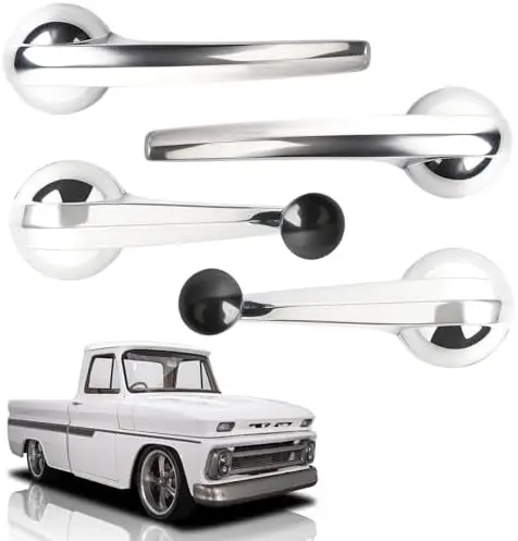

4PCS Chrome Interior Door & Window Handle Set for 1947-1966 Chevy GMC Trucks - C476601 C476602