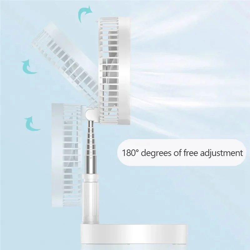 

A95E-7200Mah Portable Fan Rechargeable Mini Folding Telescopic Fan Low Noise Electric Cooling Fan For Outdoor Home
