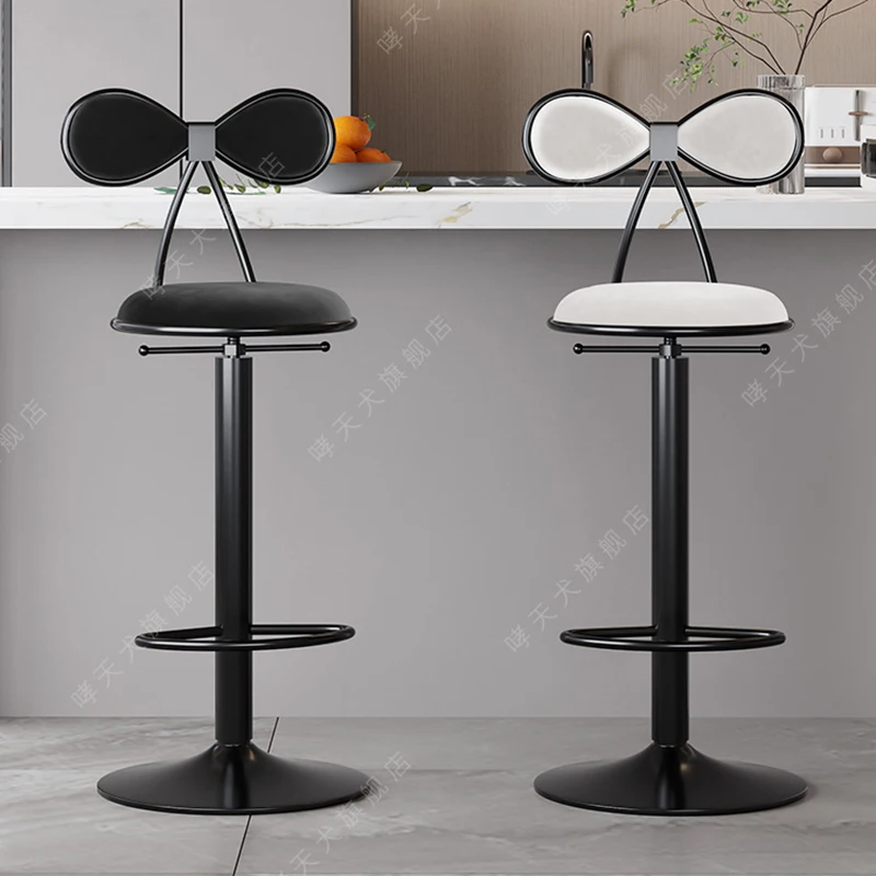 

Adjustable High Bar Stool Metal Cushions Round Lifting Nordic Bar Stool Waiting Reinforce Cadeira Giratoria Restaurant Furniture