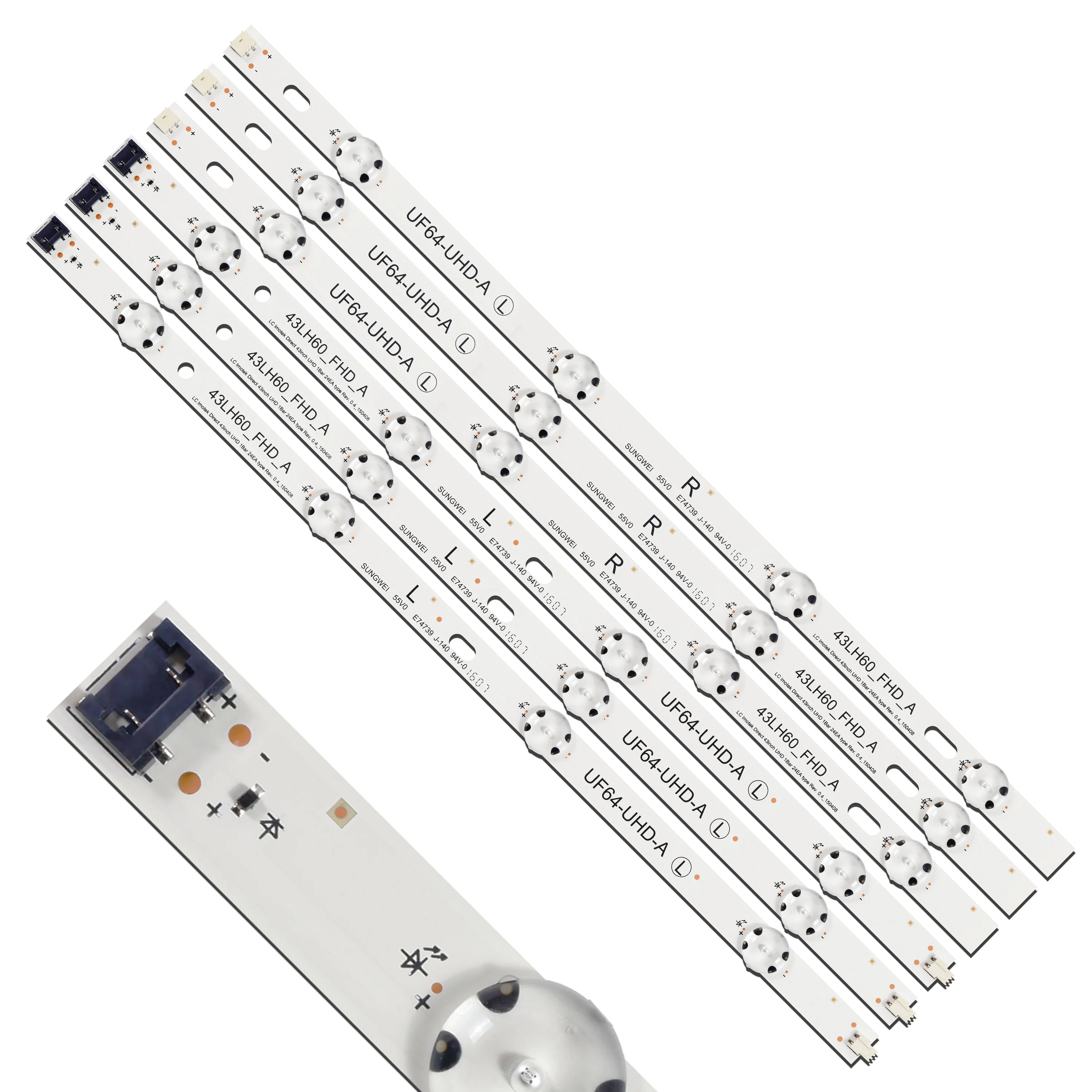 LED Backlight Strip 8lamp For Innotek Direct 43inch UHD 1Bar 24EA 43UH603V-ZA 43UH610V-ZB 43UF6407-ZA 43UH6100 43UF640T HC430DGN
