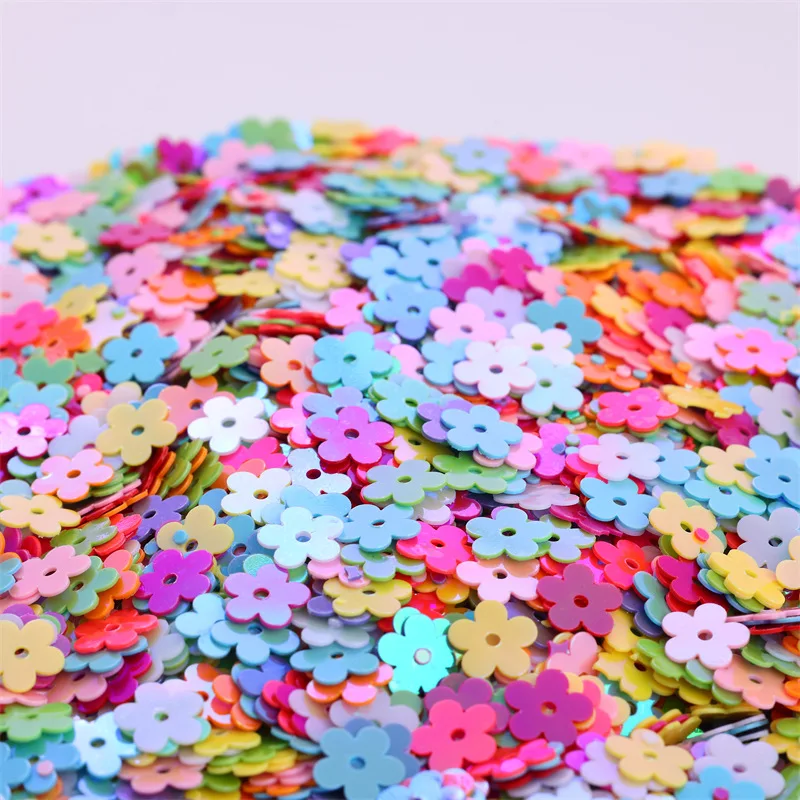 500g/bag 7mm Gold 5-Petal Flower Sequins - Sparkly Glitter Flakes for Nail Art & Slime Filling, DIY Manicure Accessories