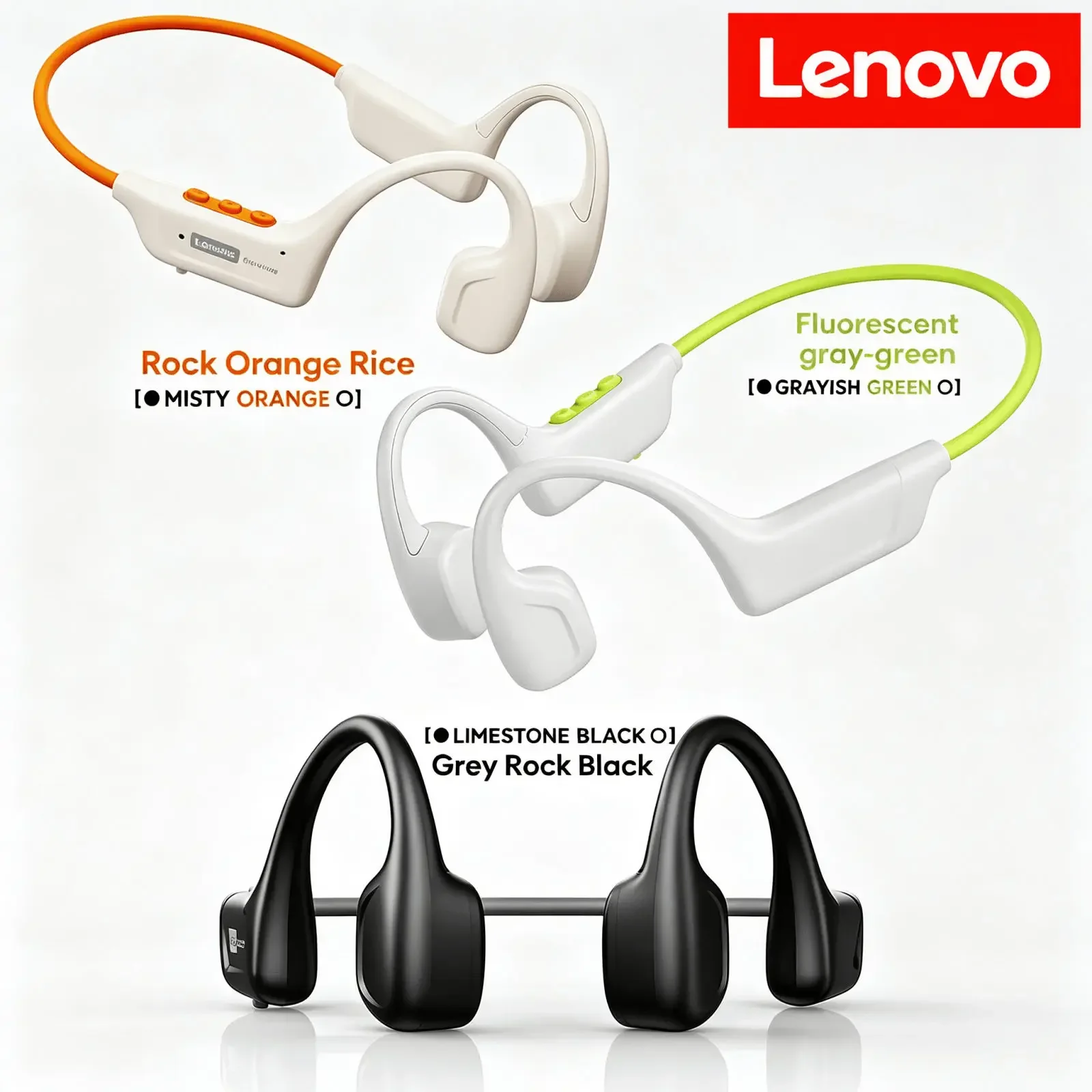 Lenovo S102 Earphones Bone Conduction Bluetooth Headsets Open Ear Wireless Earpieces IPX6 Waterproof Earbuds For Running Cycling