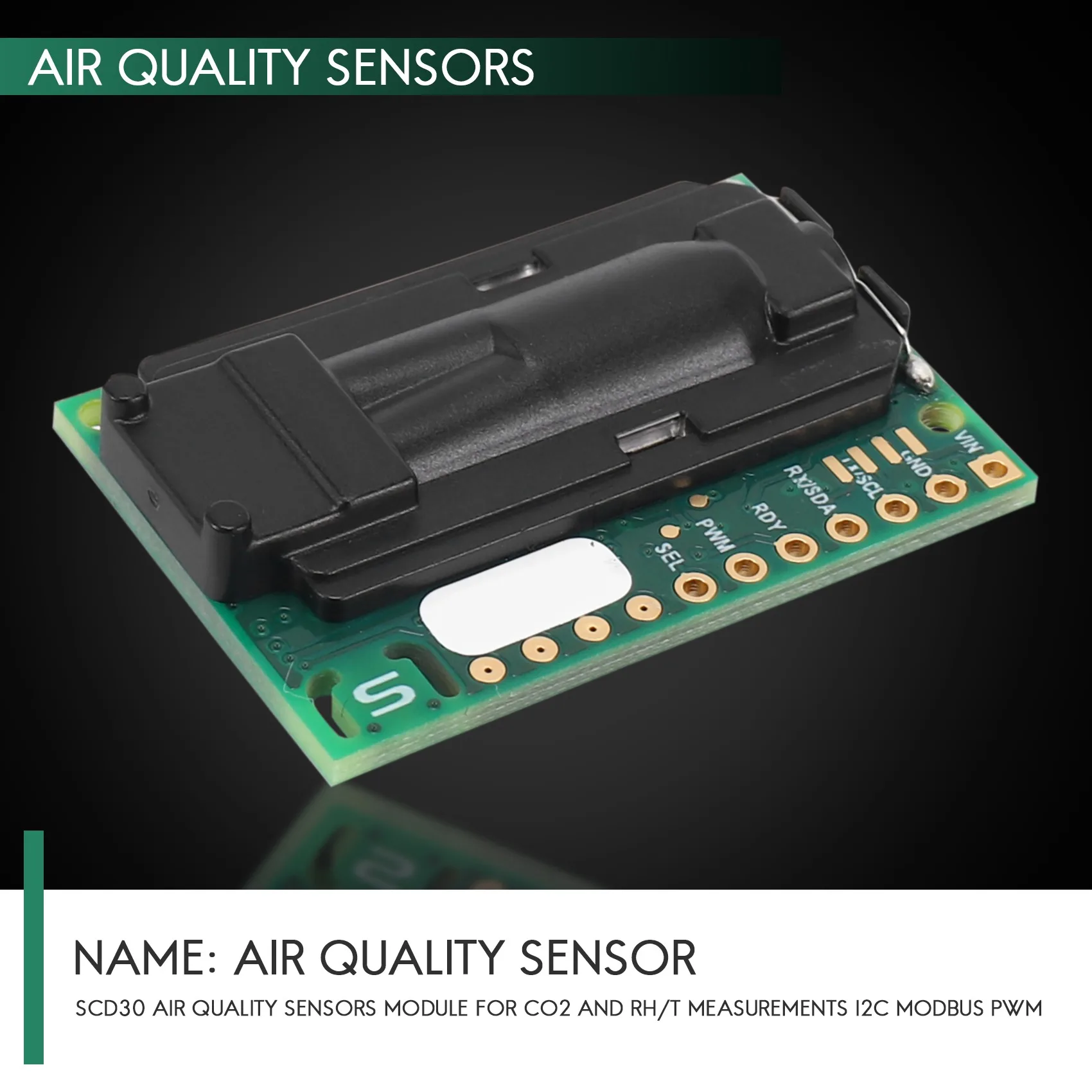 

B24B SCD30 Модуль датчиков качества воздуха для измерений CO2 и RH/T I2C Modbus PWM