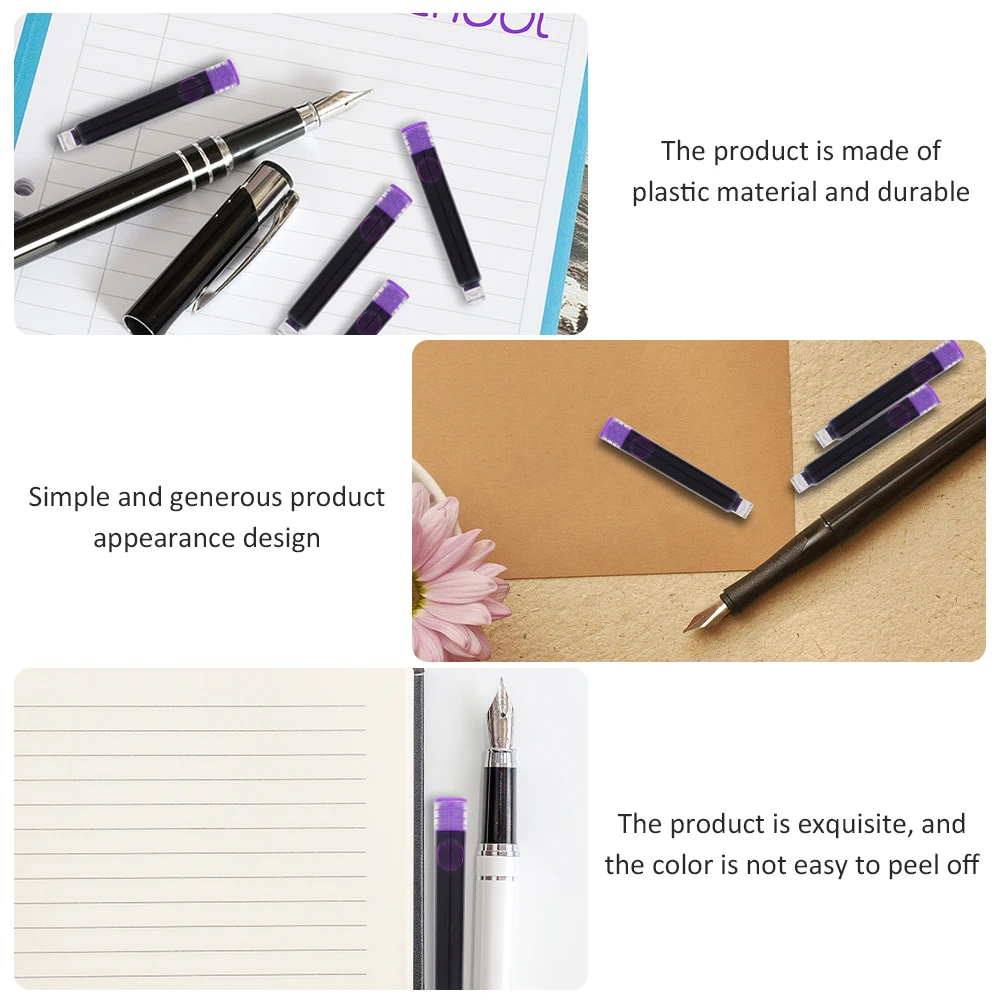 

150 шт., картриджи с чернилами для перьевой ручки, практичные школьные принадлежности, сменные чернила, легкие, компактные