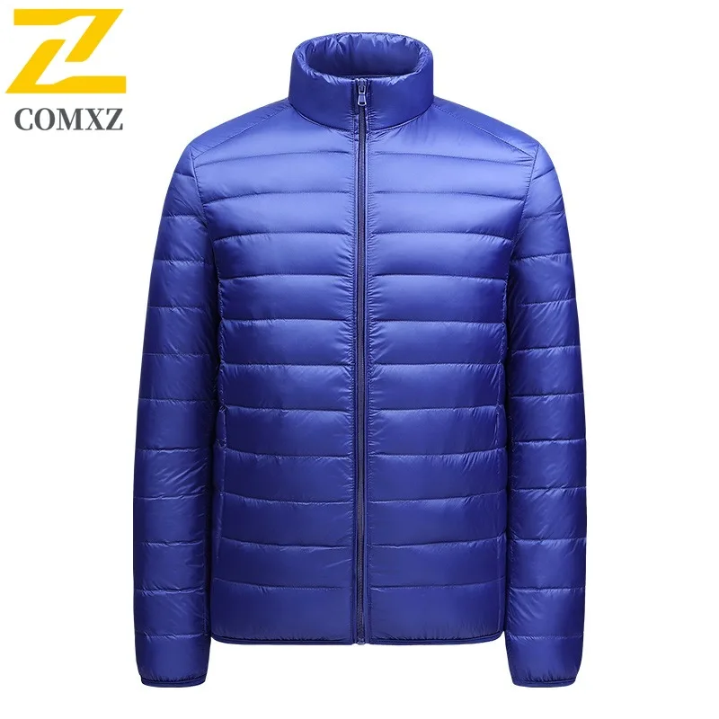 COMXZ Winter Jacket Solid Color Slim Fit Versatile Windproof Travel Padded Jacket Skiing Loose Stylish Down Jacket Men Clothing