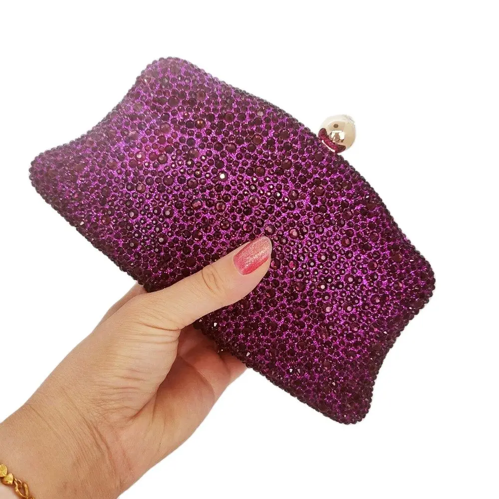 DGPEAFOWL Diamond Women Metal Evening Clutch Bag Fashion Lady Female BINGBING Diamond Super Mini Handbag For Wedding Bag