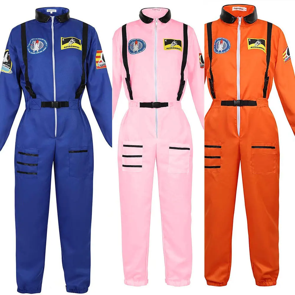 

Woman Astronaut Costume Jumpsuit Adult Space Suit Clothes Halloween Cosplay Outfits Carnival Party COS