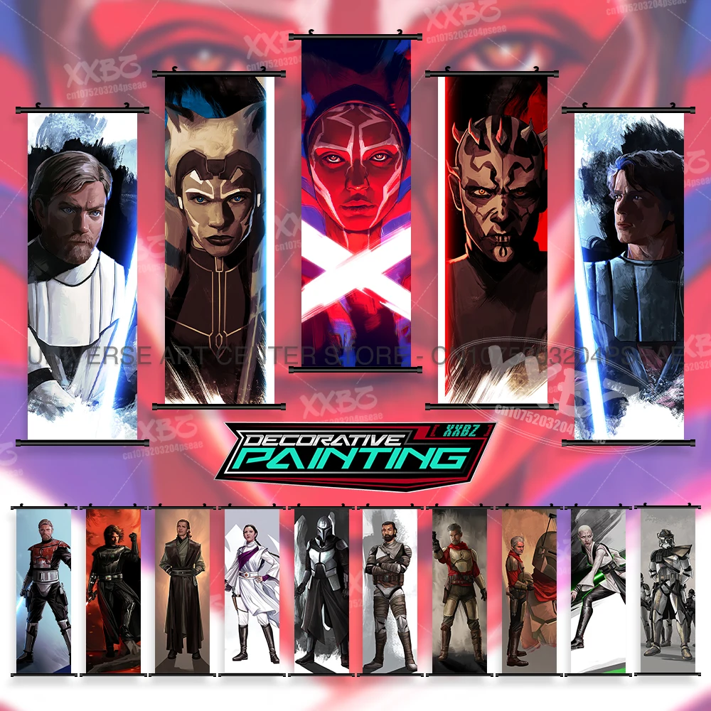 

Star Wars: The Mandalorian Poster Ahsoka Home Decor Pedro Omid Abtahi Hanging Painting Obi-Wan Kenobi Scrolls Picture Wall Art