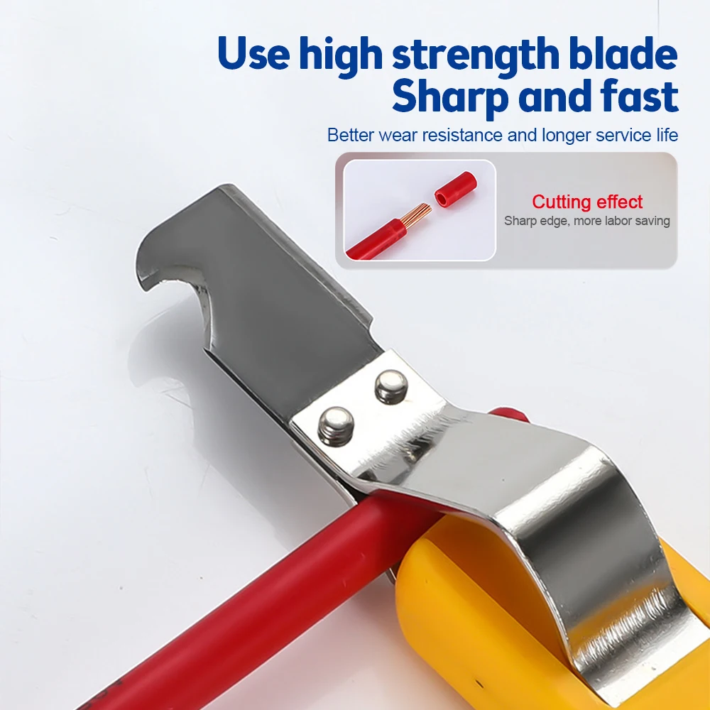 Electrician Wire Stripper Knife Rubber Handle Hand Stripping Tool for 4-50mm PVC,Silicone Rubber PTFE Cable