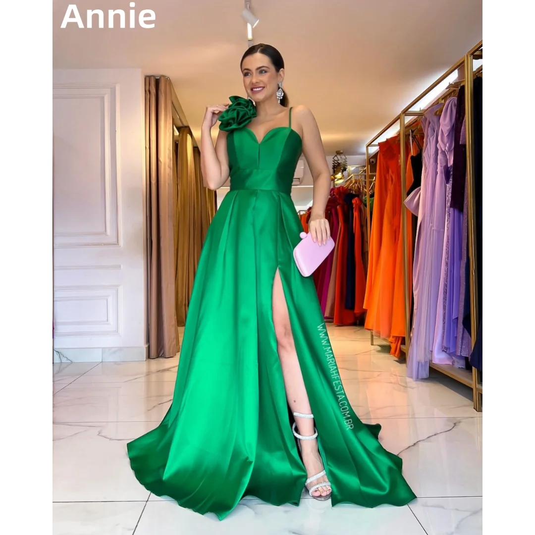 

Annie Green Strapless Prom Dress Satin A-line Evening Dresses Elegant Lady Formal Occasions Dresses Vestidos De Noche2024