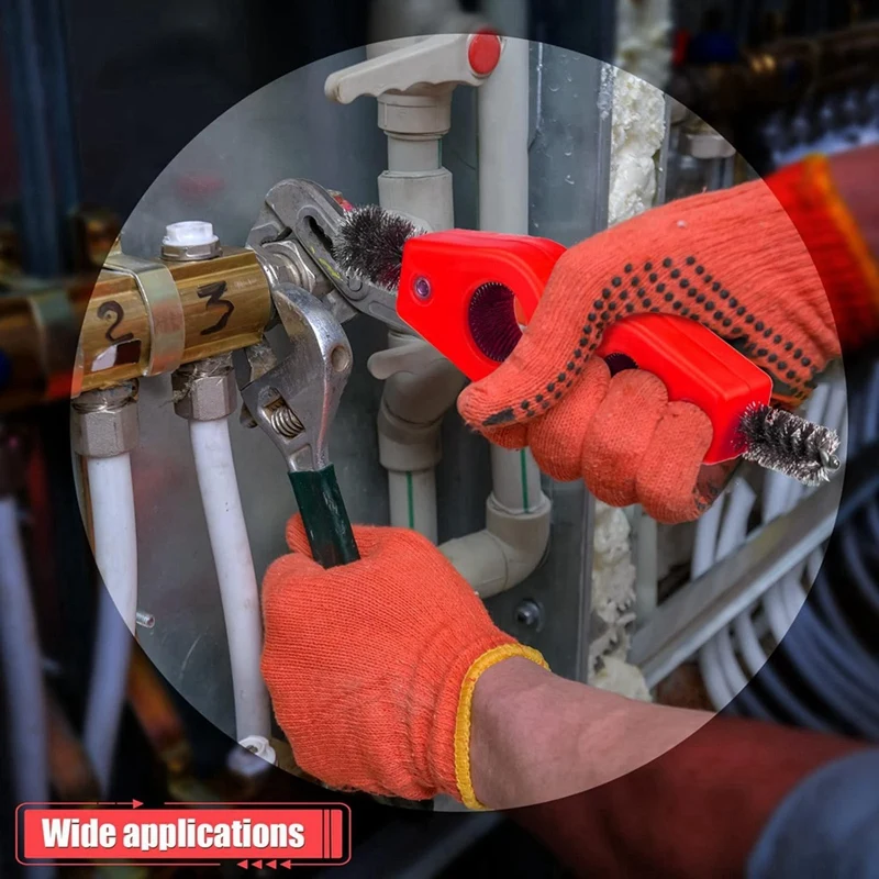 4 Pezzi Detergente per Tubi in Rame Spazzola per Tubi in Rame La Spazzola per Tubi Pulisce Interno Esterno Detergente per Filettatura Detergente per Spazzole per Idraulico